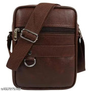 Premium Brown Synthetic Leather Crossbody Side Bag for Men