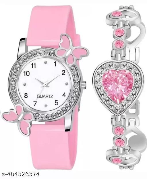 NEW ATTRACTIVE PU STRAP GIRL WOMEN WITH BRACELETS Analog Watch - For Women NEW ATTRACTIVE PU STRAP GIRL WOMEN WITH BRACELETS Analog Watch - For Women
