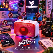 TECH BIRD_bluetooth speaker small size,mini bluetooth box,SMALLPortable Bluetooth Speaker with High Bass, Wireless TWS, TF Card & FM Radio, Compact Lightweight Speaker for Travel, Outdoor, Home, and Personal Use - TB412