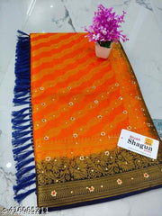 BALATON SAREE LAHARIYA STONE & SPECIAL JHALAR - WEDDING & PARTY WEAR