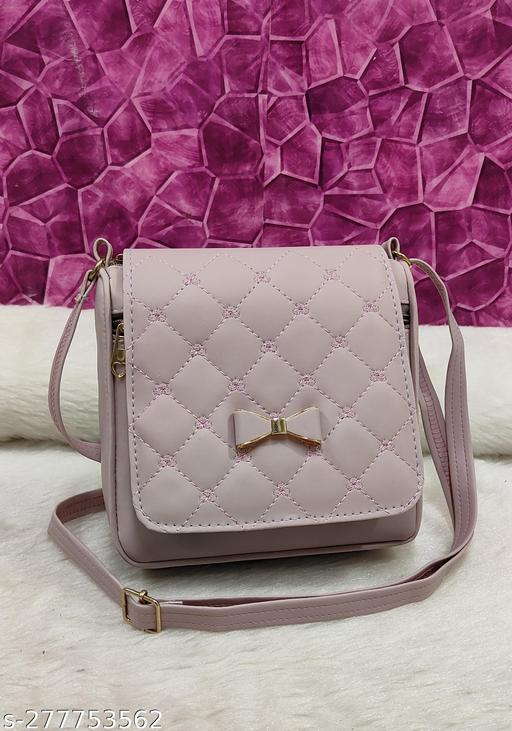 Trendy comfy women Lavender PU sling bags/Full hand work bag/sling bag for women/party wear bag for women/long bag for women/wedding bag for women/Small sling bags/Premium PU leather sling bags for women