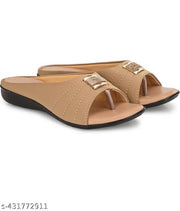 SGR Sandals Copper Slipper for Women , Women's Fashion Sandal Faux Leather, Comfortable & Stylish Wedges Ideal for Casual & Formal Occasions, Comfortable Lycra Slippers For Women, Flats for Women Stylish Latest Girls