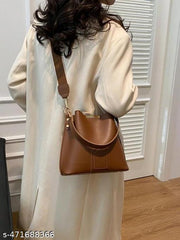 The Perfect Companion: A PU Leather Women's Handbag with Two Handles and One Spacious Compartment for Office, Travel, Party, and Casual Use