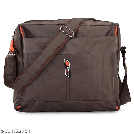 MIOS Essentials Men's Sling Bag Stylish Cross Body Travel Office Business Messenger Bag for MEN & WOMEN (WATERPROOF) (BROWN) LARGE SIZE 6L