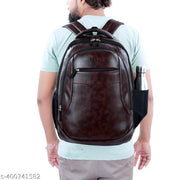 Fashion Stylish Vegan Leather 40L Brown Backpack for Women and Girls Bags Travel Laptop Backpack For Men School Bag Work Bagpack Office Bag For Men Women Boys & Girls