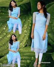 Daily Wear Luxurious Embroidered Heavy Net Kurtis with Sequins and Lining for Women