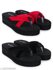 Two Soft Super Soft Quality Light Weight, Stylish & Comfortable Slippers / Flipflop for Women & Girls Combo of 2