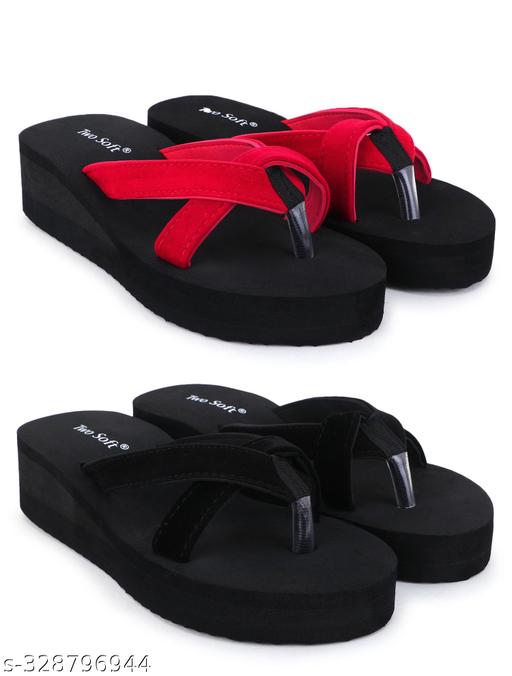 Two Soft Super Soft Quality Light Weight, Stylish & Comfortable Slippers / Flipflop for Women & Girls Combo of 2