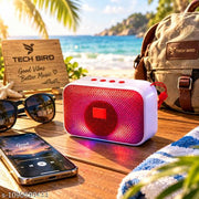 TECH BIRD_bluetooth speaker small size,mini bluetooth box,SMALLPortable Bluetooth Speaker with High Bass, Wireless TWS, TF Card & FM Radio, Compact Lightweight Speaker for Travel, Outdoor, Home, and Personal Use - TB412