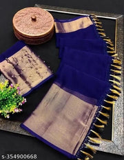 A4t Chiffon saree golden zari