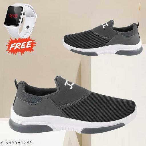 Trending Comfortable Shoes For Men With Free White LED Watch