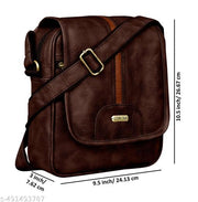 LOREM Brown Stylish Faux Leather Cross Body Sling Bag For Men SL02