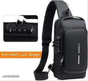 CLASSY WAIST USB BAG GOOD LOOK TRENDING CROSS SLING BUSINESS CASH BAG WITH USB POWER PORT CONNECTION MULTICOLOURED WAIST BAG