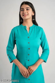 MANDARIAN COLLAR KURTI WITH POCKET