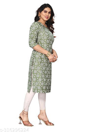 Women Printed Crepe Straight Kurti