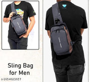 Waterproof Polyester Slim Unisex Crossbody Sling Bag Chest Backpack Men's Shoulder Bag, Leisure Travel Handbag, Hard Shell Anti-Theft Chest Bag (MULTICOLOR)