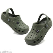 Svaar Men's Olive Green Lightweight Classic Clog Shoes || Sandals with Adjustable Back Strap for Men
