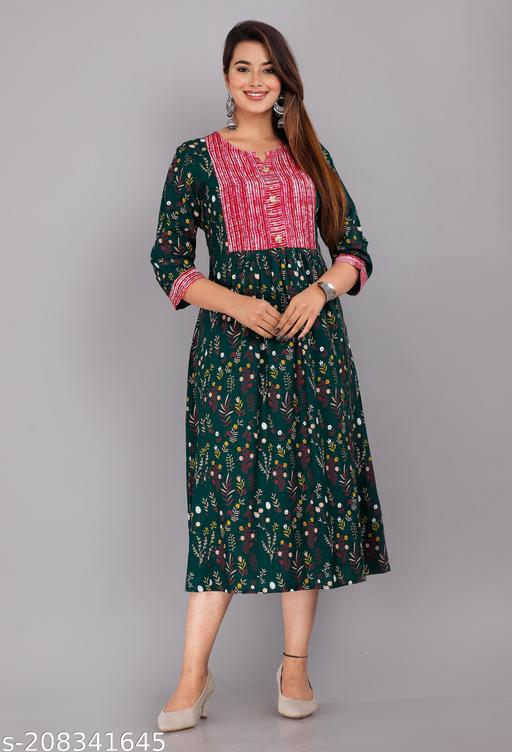 VISHAKHA TRENDING NEW WOMEN RAYON PRINTED KURTA