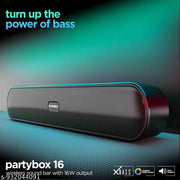 Portable Bluetooth Speaker, 16 Watts, Upto 8h Backup, Dual Drivers + Dual Passive Radiators, Call Function, Bluetooth v5.3 | USB | mSD| AUX, TWS, RGB LED