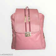 VORIYO Backpack for Girls Women Casual Soft PU Leather Travel Shoulder Bags Pithu Bag (Pink)