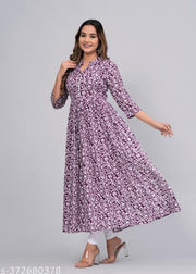 SANGANERI KURTI Women Rayon Anarkali Latest Gaithering Kurti Chinkenkari Anarkali Jaipuri