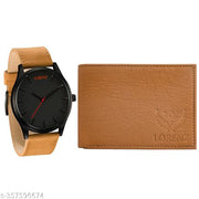 Lorenz Men's TAN Watch & Wallet Gift Combo- CM-1049WL-TAN