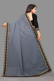 Timeless Black Georgette Saree with Maharani Embellished Border