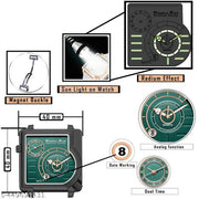Dual Time Date Display Radium Dial  Magnetic Belt Analog Watch For Men_B31k