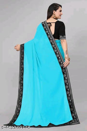 Solid/Plain Daily Wear Georgette Saree