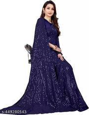 Line Sequin Work Embroidered Bollywood Saree