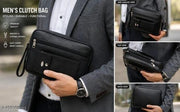 Men's Genuine Leather Cash /Money Carrying bag Multipurpose travel Pouch Big Wrist Clutch Business Handbag Sling Shop Document Carry Bag