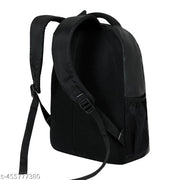 Size: M (15-30L) Zerus Trendy Boys School Bag Black PU Leather Bagpack For Women 15.6" Laptop Backpacks For Men Office College & Travel