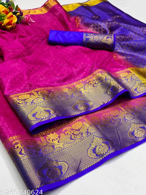 Morpich Fashion Embozz Kanjivaram  Silk Saree