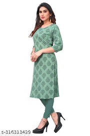 Polyster/Crepe fabric-Women Printed Straight Kurti