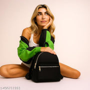 New Iconic Style Women/Girls Backpack for Collage School  Travel - Casual  Outdoor Use (Black)