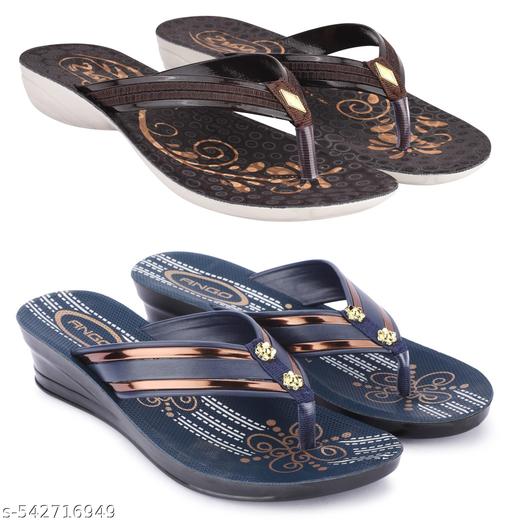 Astel Multicolor Combo of Women's Slippers and Flipflop - Pack of 2