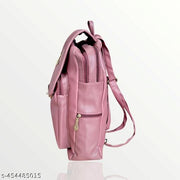 VORIYO Backpack for Girls Women Casual Soft PU Leather Travel Shoulder Bags Pithu Bag (Pink)