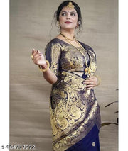 soft kanjivaram silk sarees banarasi silk saree Navy Blue