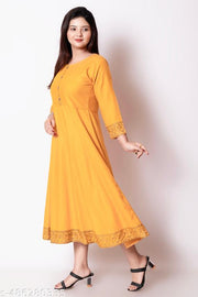 Stylish & Comfortable Kurtis for Every Occasion – Trendy, Elegant, and Viscose Rayon & Printed Designs for Women (Yellow)