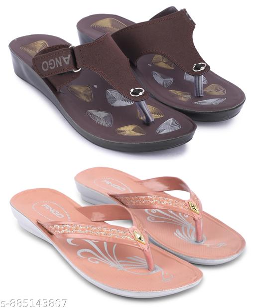 Multicolor Combo of Women's Slippers and Flipflop - Pack of 2