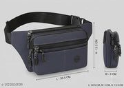 Men’s PU Leather Crossbody Sling Bag with Large Capacity, Adjustable Belt & Zipper Closure for Daily Use, Hiking & Outdoor Activities