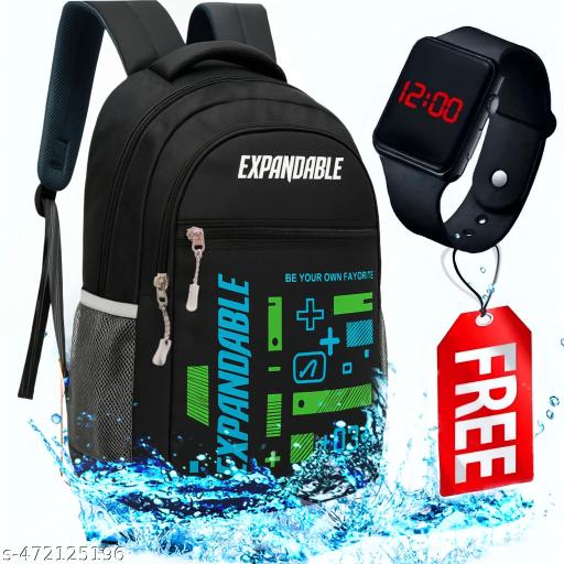 Bags Boutique 30 Liter stylish school bag, men bags backpack, boy school bag,school bags college bags,laptop bags,stylish with free led watch