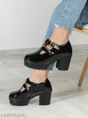 Women New looking Boot shoes Boots with Chunky Block Heel for Girls Women's Black Suede Platform Block Heel Ankle Boots