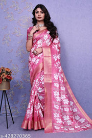 Daily wear cotton printed saree with blouse