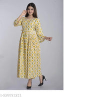 Trendy Rayon A Line Printed Anarkali Kurti for Women Solid Anarkali Kurti