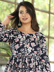 Printed long gown for women