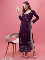 Shree Ramkrishna Fab Embroidered A-Line Georgette Kurta