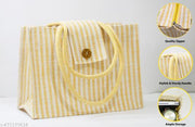 Stylish jute handbag for women |shopping and travel bag with mobile pouch and 2 zipper lock