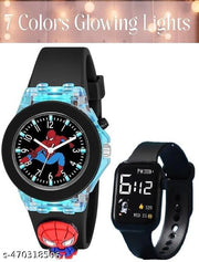 KIDS WATCH BEST WATCH GIRL AND BOY WATCH 3D CARTOON WATCH 3D CARTOON CARACTER Watch for Kids H Digital Lighting Glowing Kid Watch with LIGHT for Boys and Girl ((Multicolor Kids Watch) [3-10 Years]
