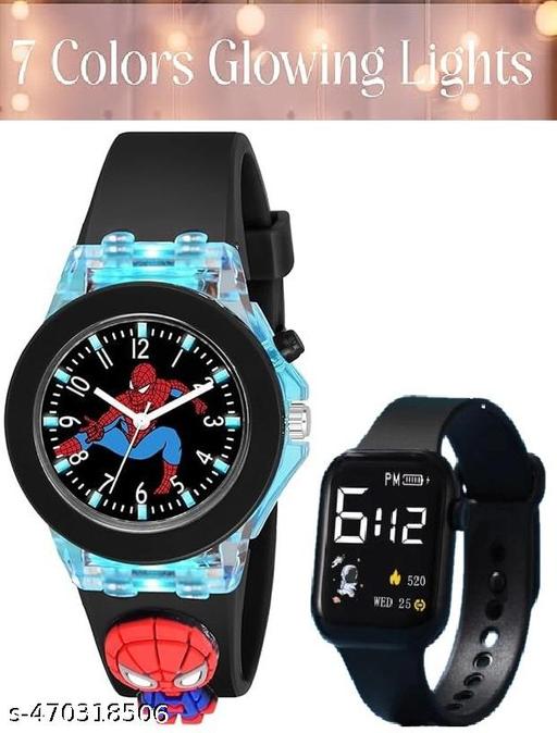 KIDS WATCH BEST WATCH GIRL AND BOY WATCH 3D CARTOON WATCH 3D CARTOON CARACTER Watch for Kids H Digital Lighting Glowing Kid Watch with LIGHT for Boys and Girl ((Multicolor Kids Watch) [3-10 Years]